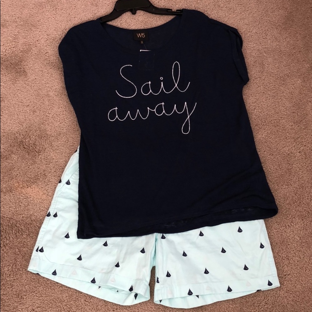 NWT 2pc outfit shorts sz m & 12 British Kakhi boat